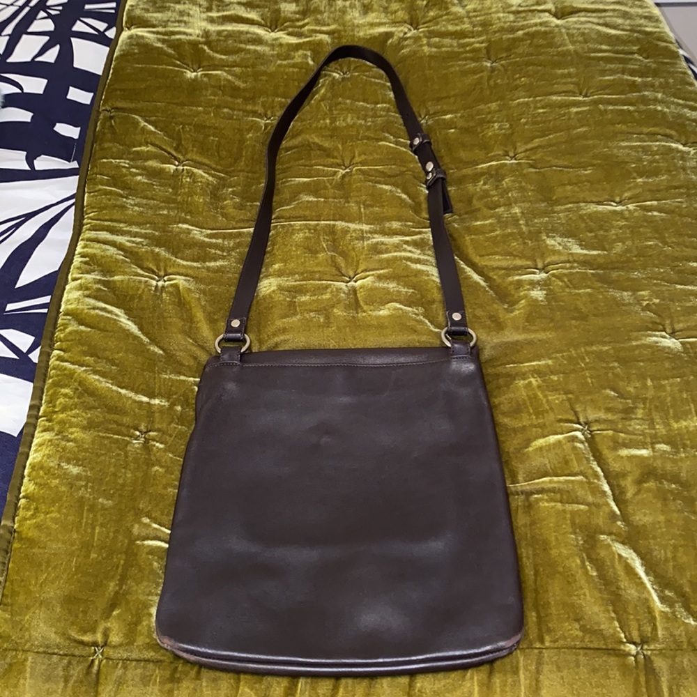 VINTAGE COACH satchel/crossbody chocolate brown - Picture 6 of 14